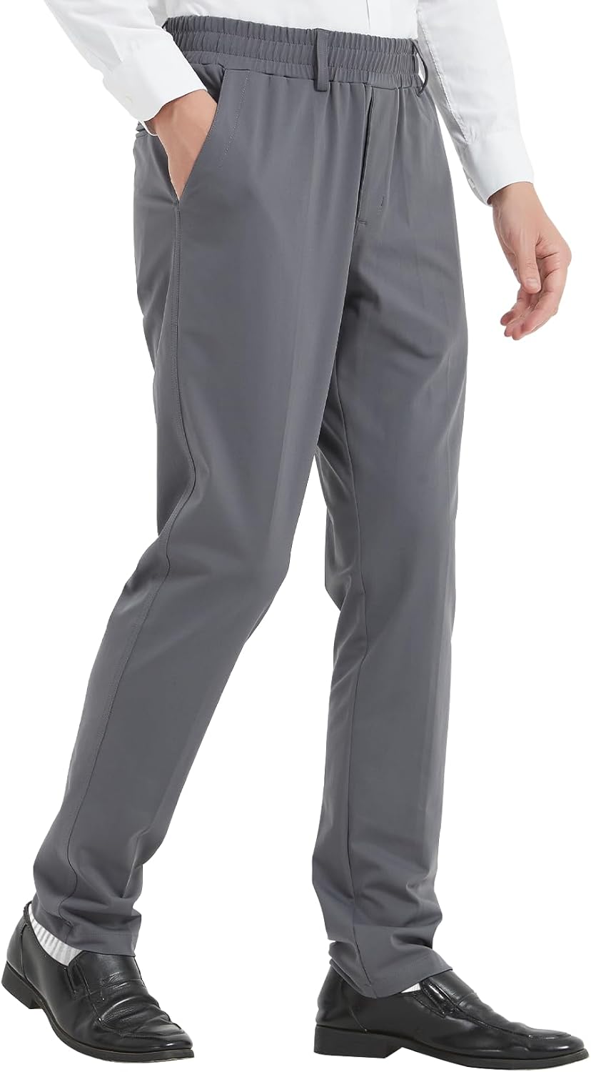 LETAOTAO Mens Elastic Waist Pants for Seniors with Magnet Button
