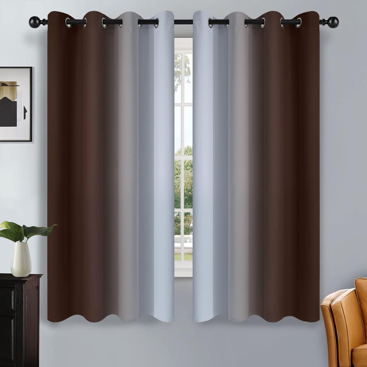SimpleHome Ombre Room Darkening Curtains for Stylish Living Room