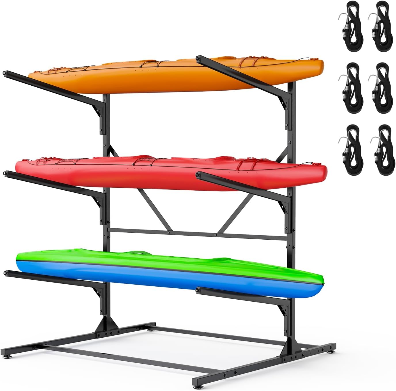 Heavy Duty Freestanding Kayak Storage Rack for Garage Use