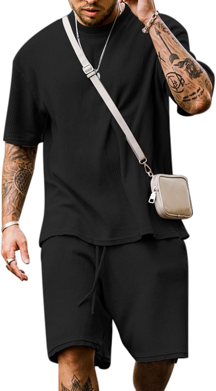 Babioboa Men's Short Sleeve Tracksuit for Casual Summer Days