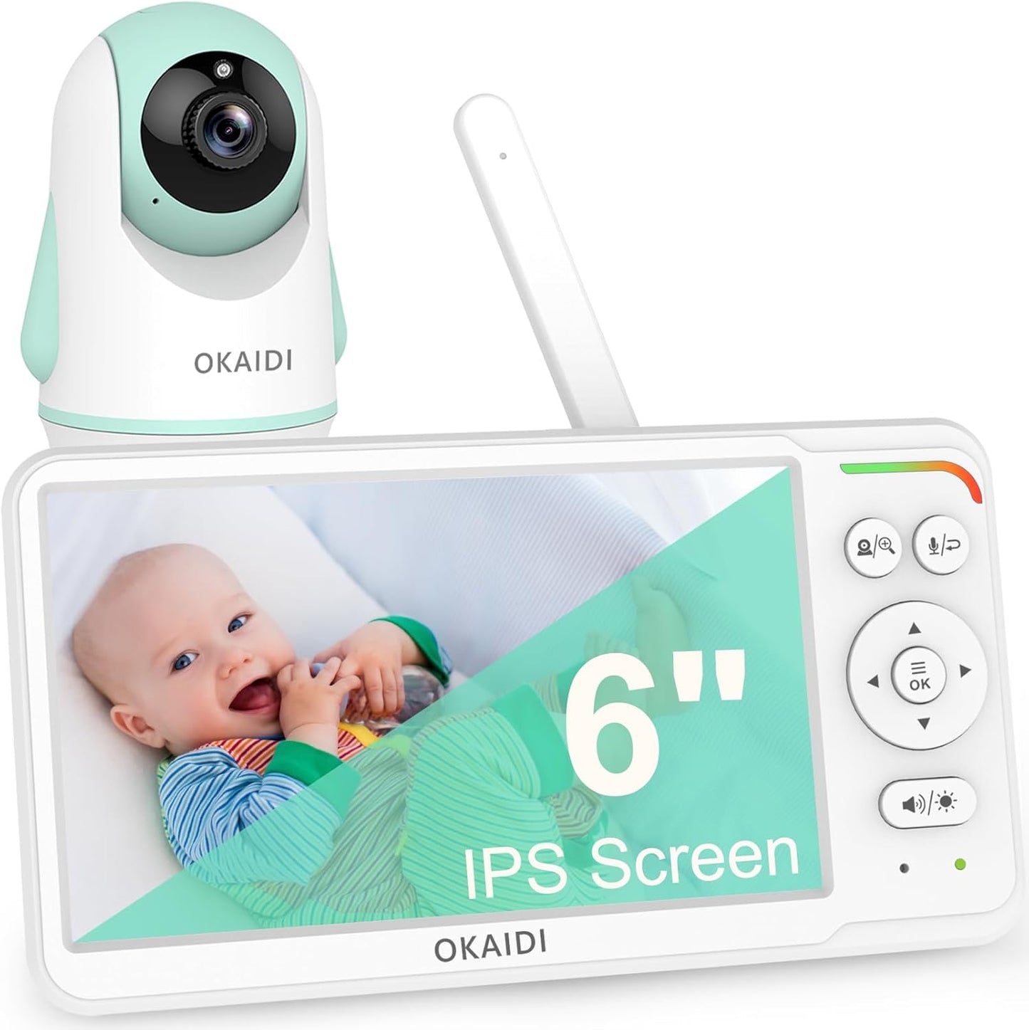 OKAIDI Baby Monitor: 30H Battery Life, 1000ft Range, Night Vision