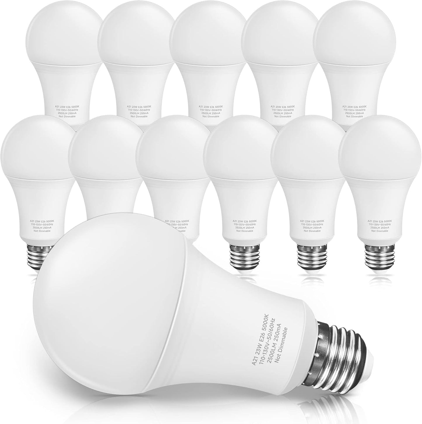 A21 Bright Light Bulbs - 150-200W Equivalent LED Daylight White