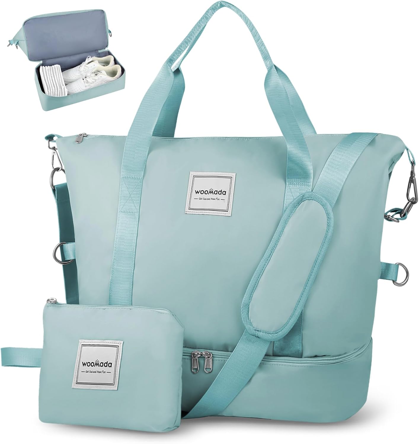Woomada Weekender Bag for Women with Shoe Compartment & Wet Pocket