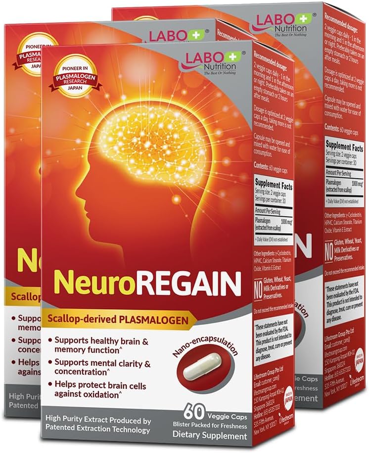 NeuroREGAIN - Scallop Plasmalogen for Cognitive Support x3