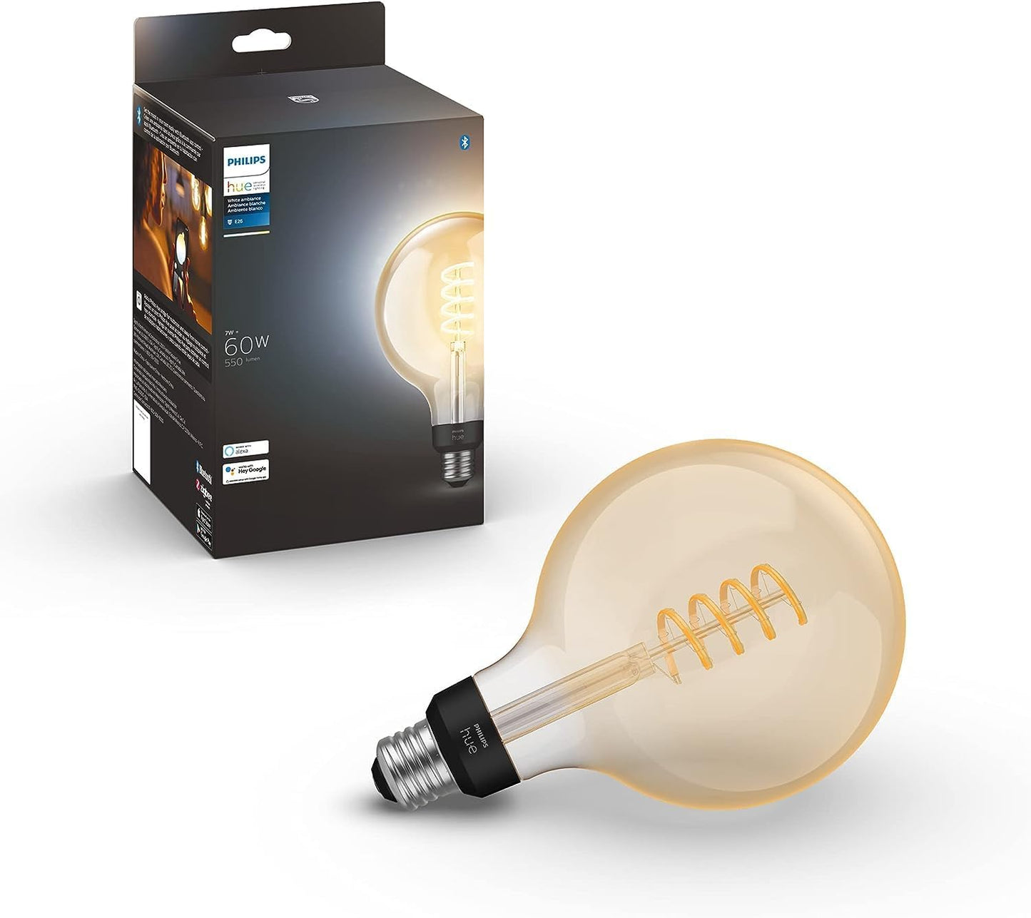 Philips Hue Smart 60W G40 Filament LED Bulb for Home Lighting