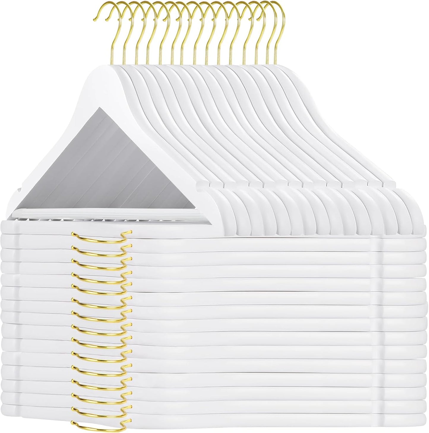 TOPIA HANGER Wooden Hangers 30 Pack for Elegant Closet Organization
