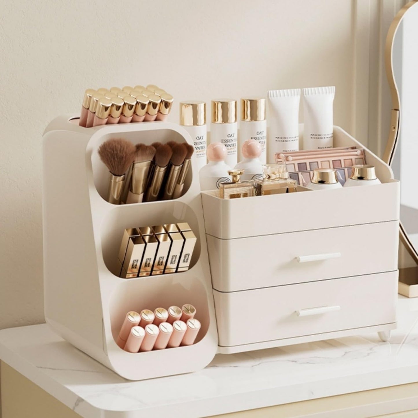 Makeup Organizer with Drawers for Vanity and Bathroom Storage