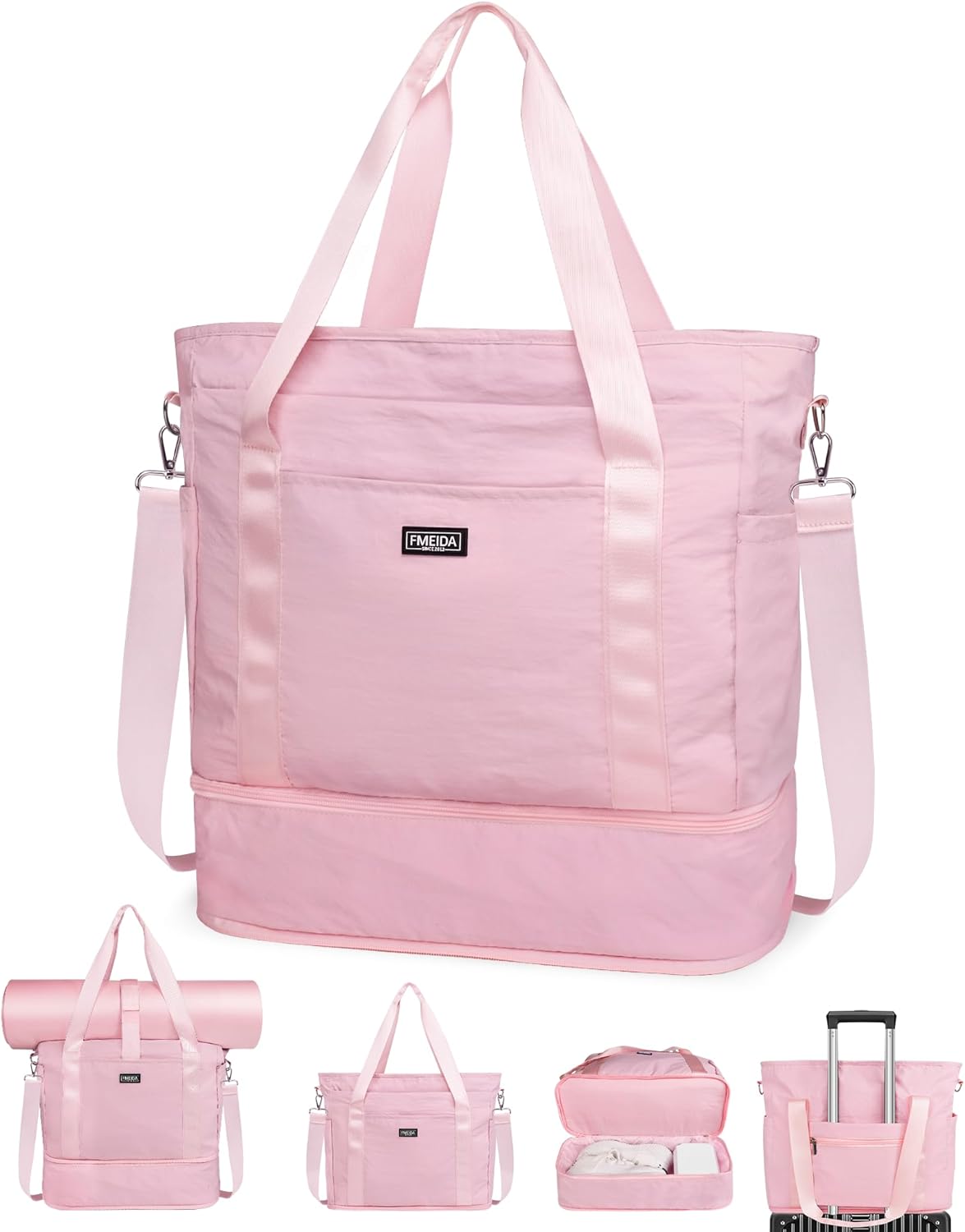 Fmeida Expandable Gym Bag with Shoe Compartment - Perfect for Travel & Workouts!