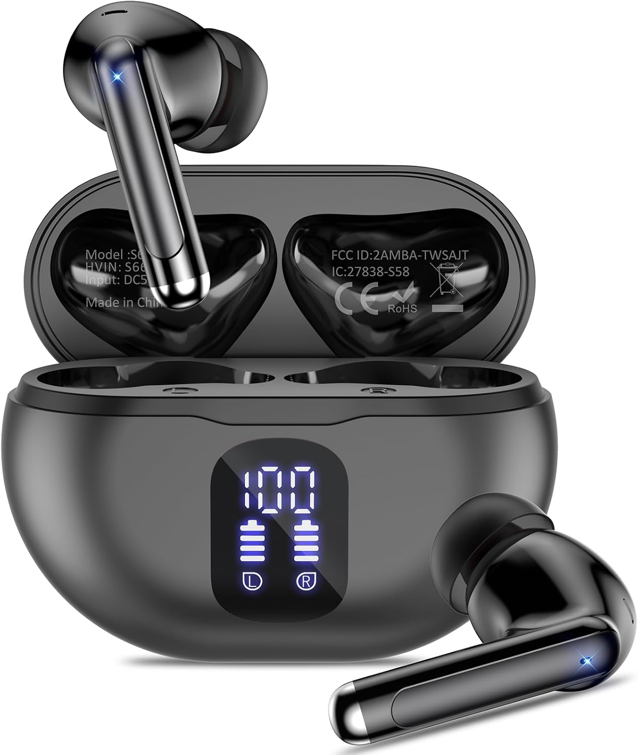 2024 Bluetooth Earbuds - 50H Playback & IPX7 Waterproof!