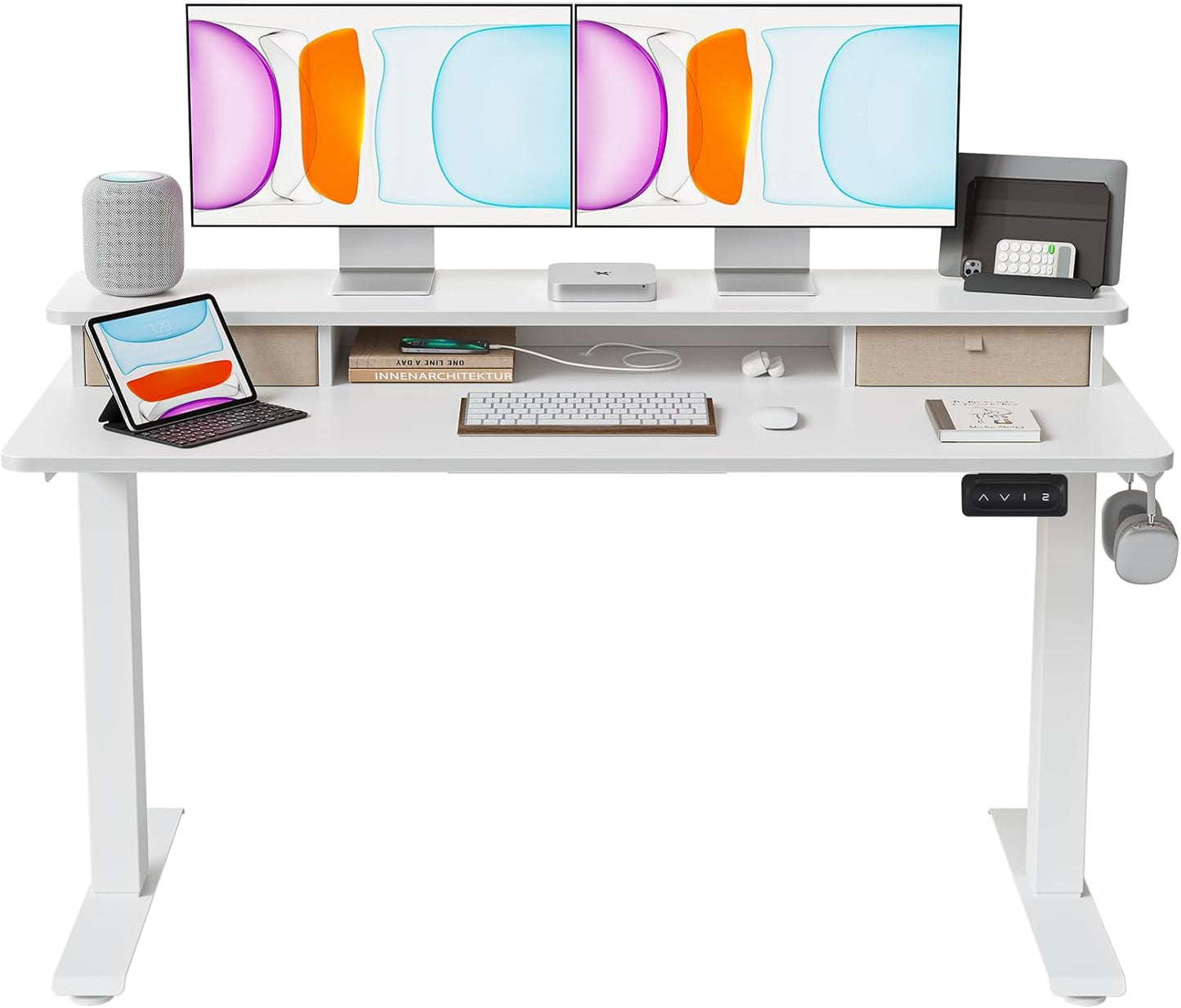 BANTI Electric Standing Desk: Adjustable Height & Double Drawers
