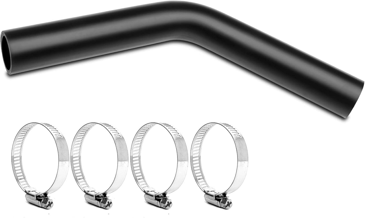 Gasoline Fuel Filler Tube with 4 Hose Clamps for 2 inch ID