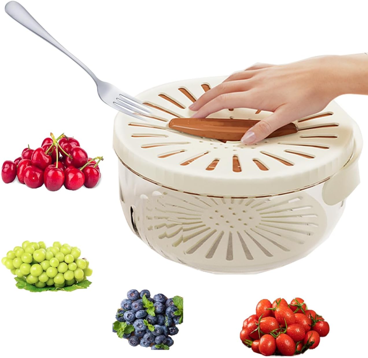 YUANNING Multifunctional Fruit Washing Bowl - Easy Drain & Store