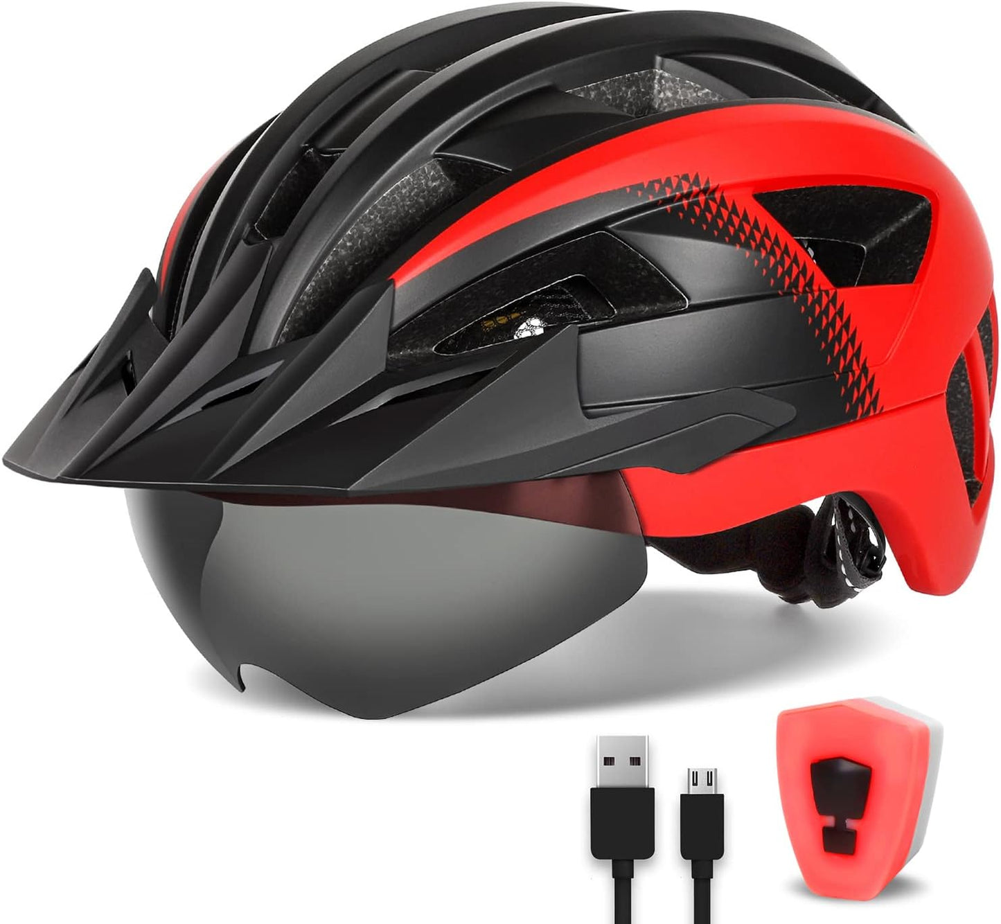 Rechargeable Light Mountain Bike Helmet - Safer Rides!