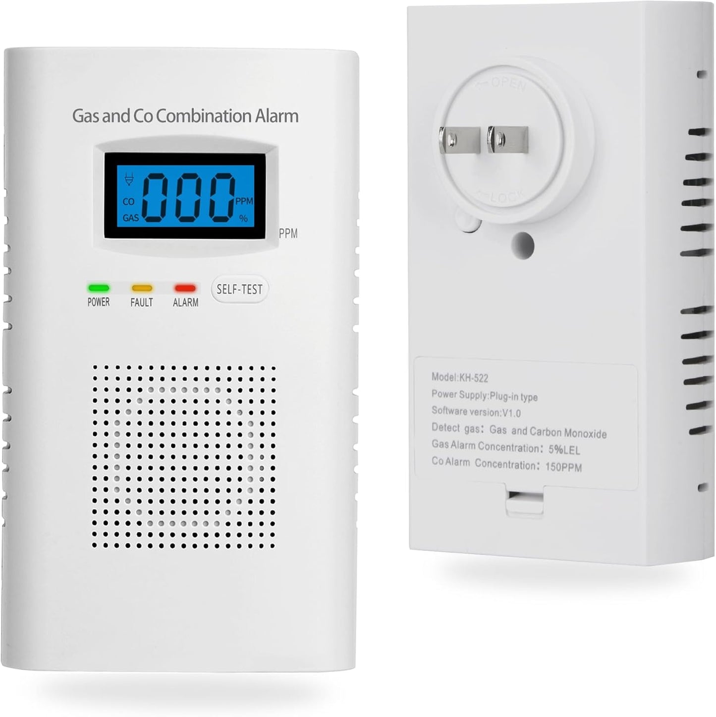 Plug in Combination Gas & Carbon Monoxide Detectors for Home