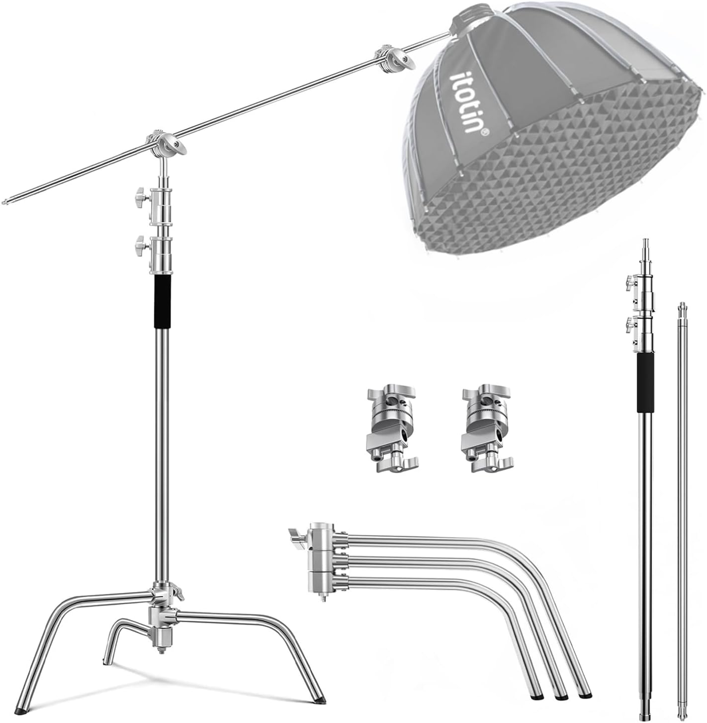 Heavy Duty C Stand with Boom Arm for Photography Studio Use