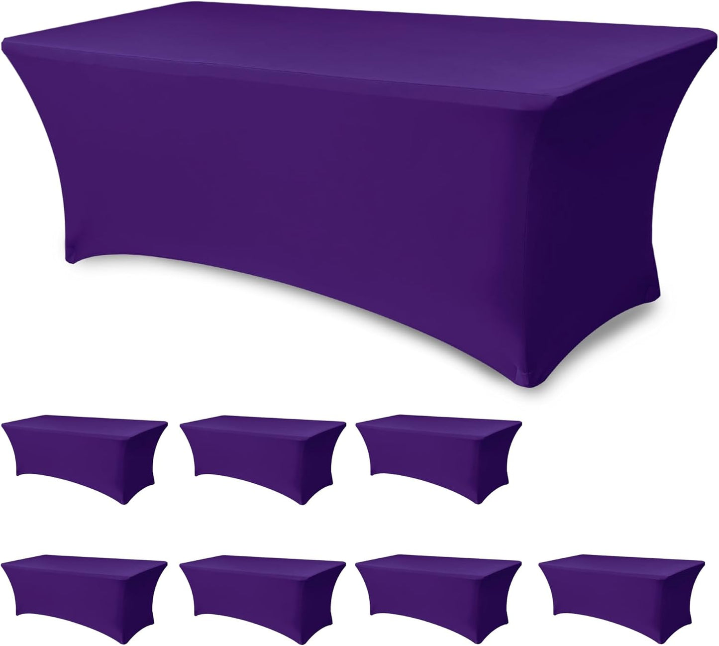 Fitted Stretch Table Cover for 6 ft Rectangle Tables - 8 Pack