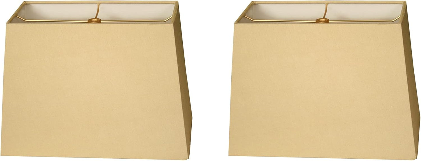 Rectangle Hardback Lamp Shade Set in Antique Gold for Home Decor