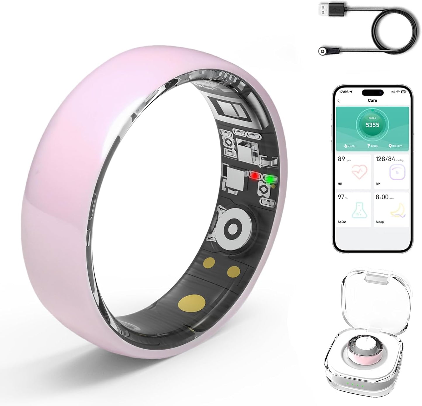 Smart Rings for Women Men - Fitness Tracker with Heart Rate Monitor