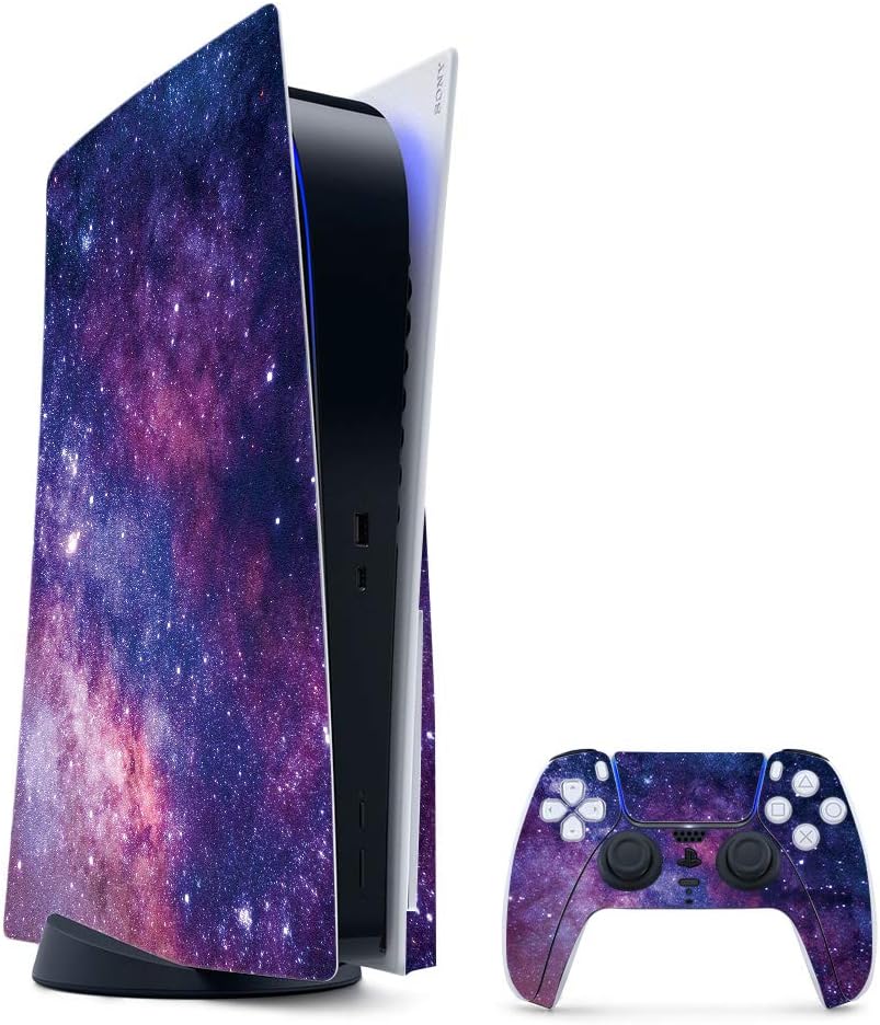 MightySkins Gaming Skin for PS5 Bundle - Violet Stars Design