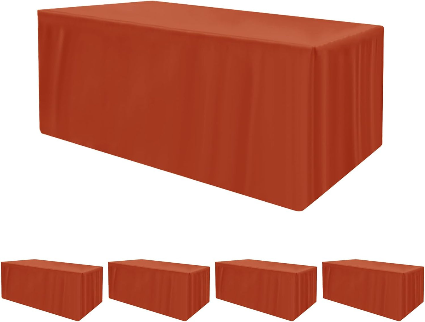 Fitted Tablecloth for 6ft Tables - Rust Cover for Fall Events