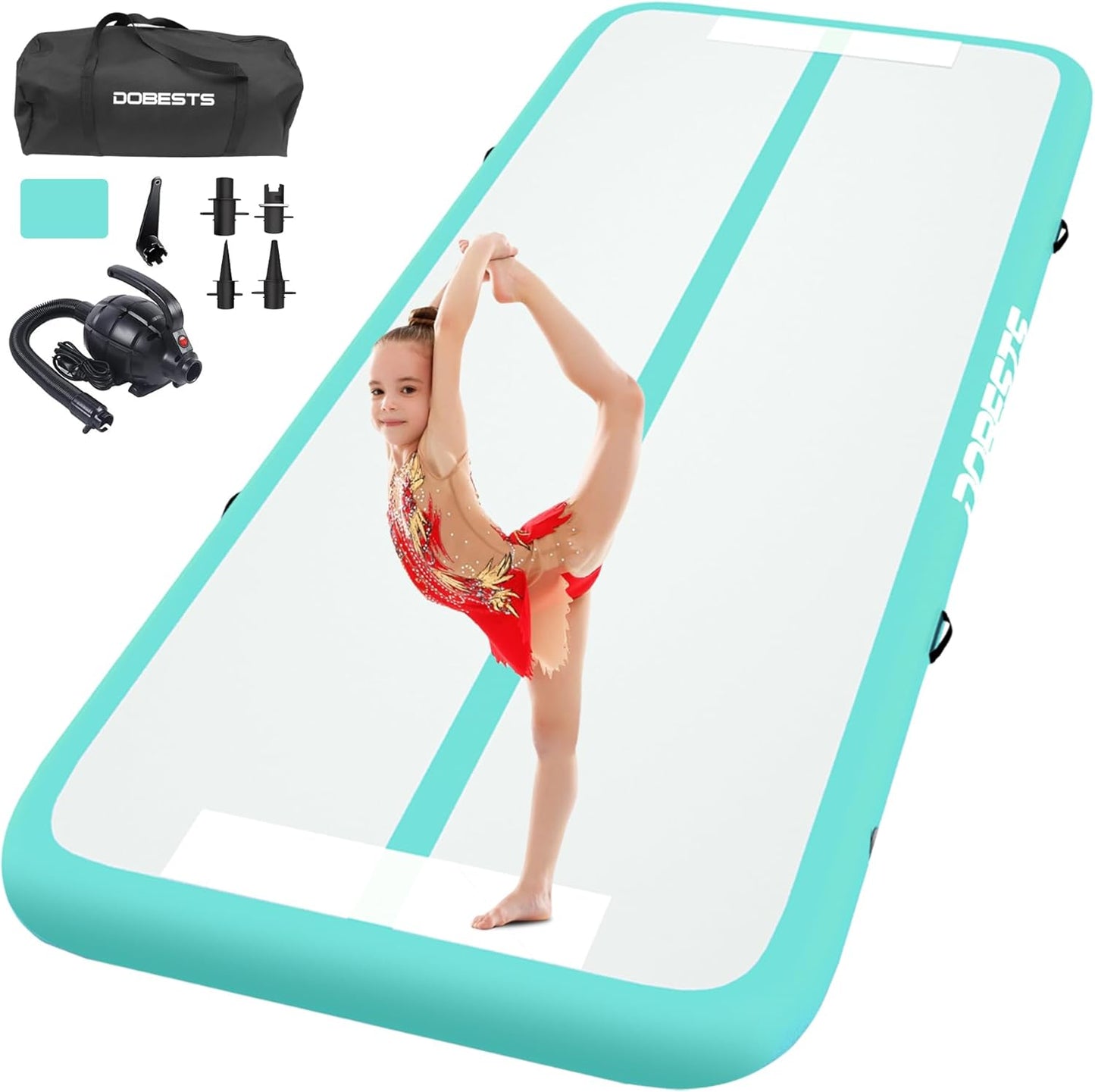 DOBESTS Inflatable Gymnastics Mat for Home Training and Yoga