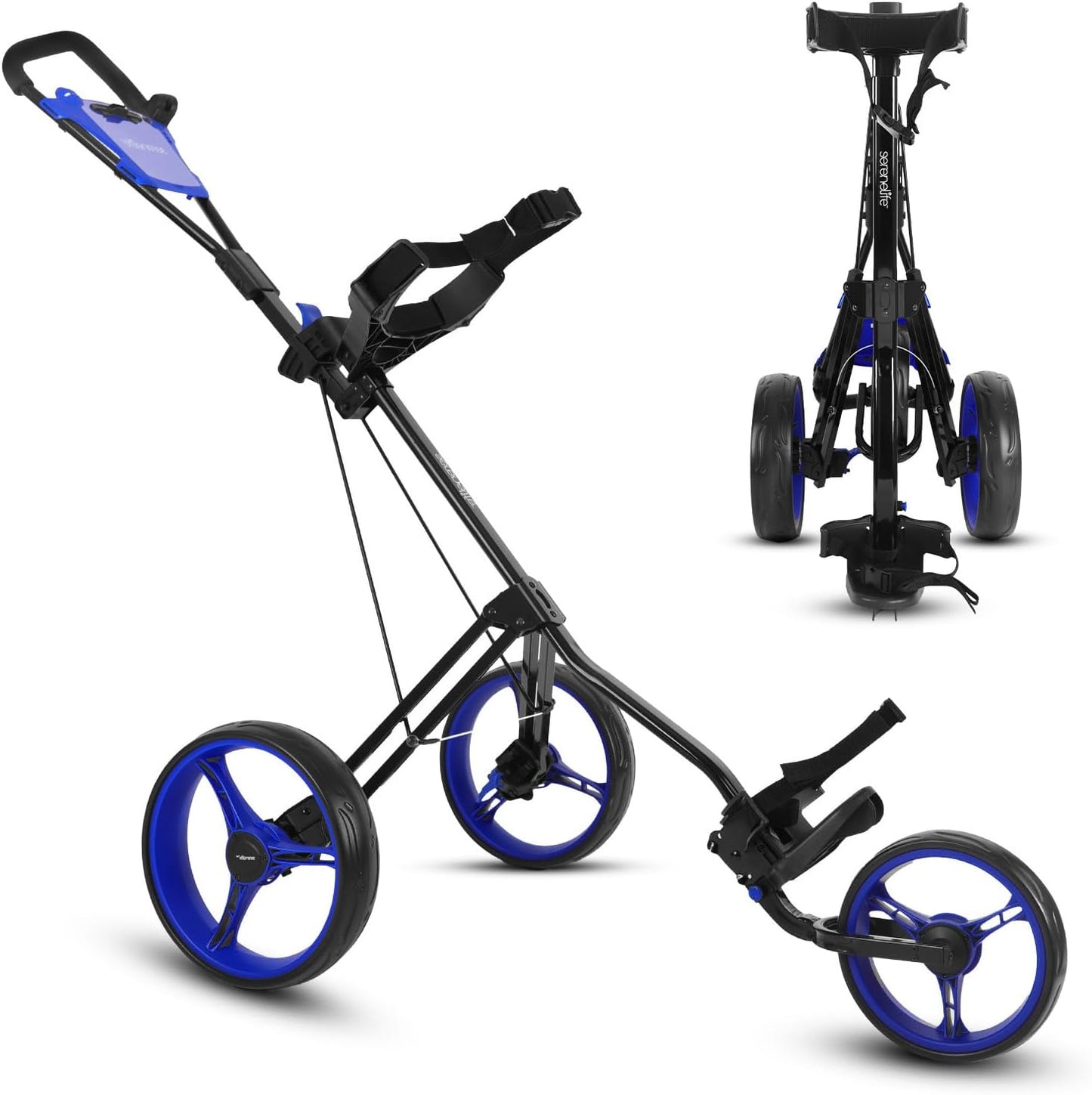 SereneLife Lightweight Foldable Aluminum Push-Pull Golf Cart