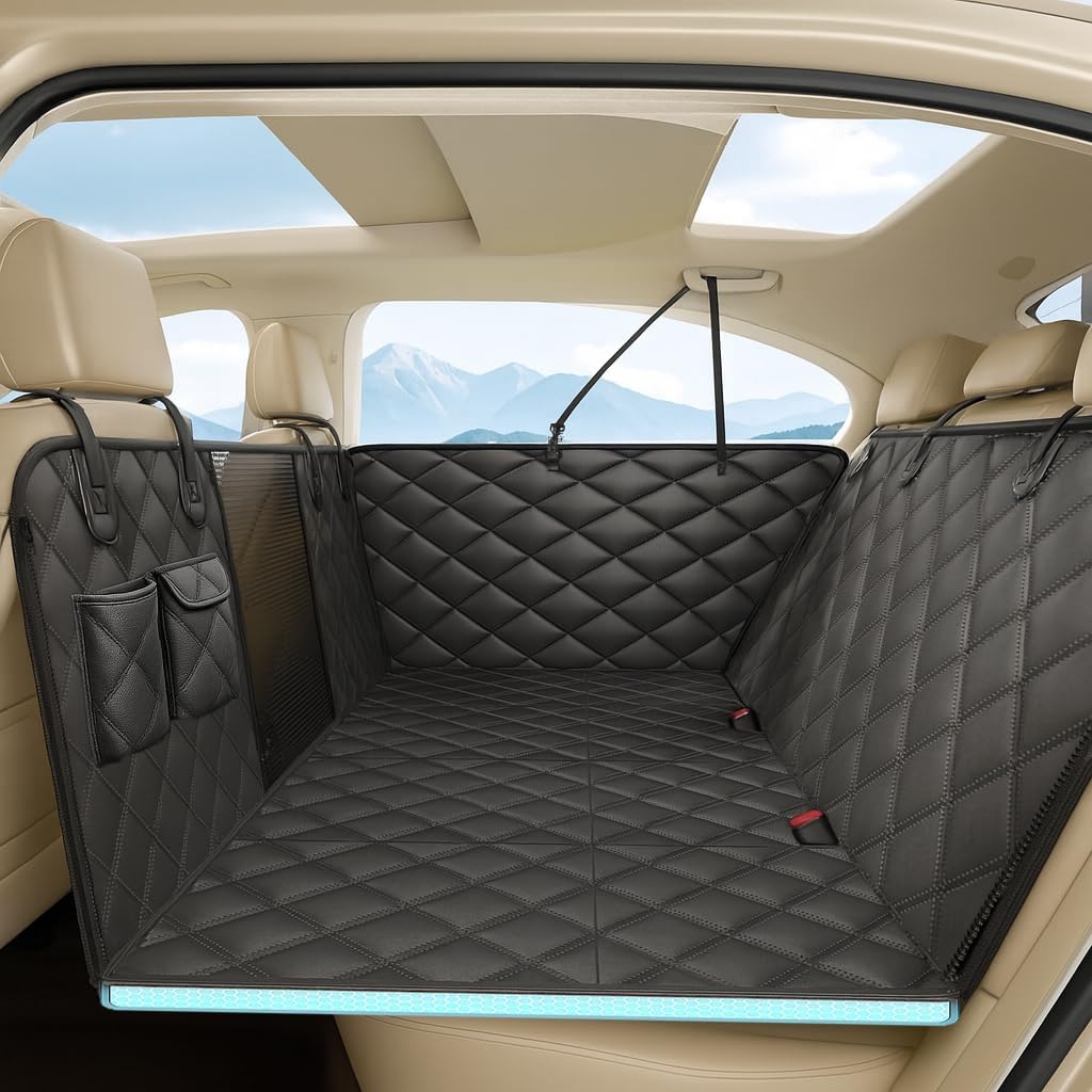 Hard Bottom Dog Car Seat Cover for Back Seat Protection