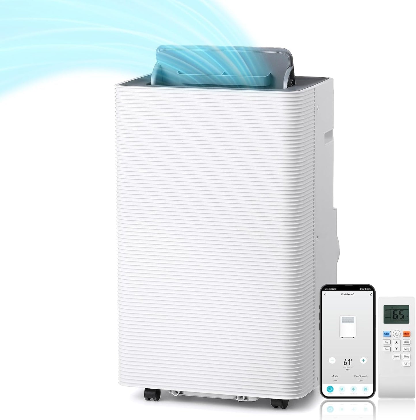 14,000 BTU 3-in-1 Portable AC: Heat, Cool, Dehumidify