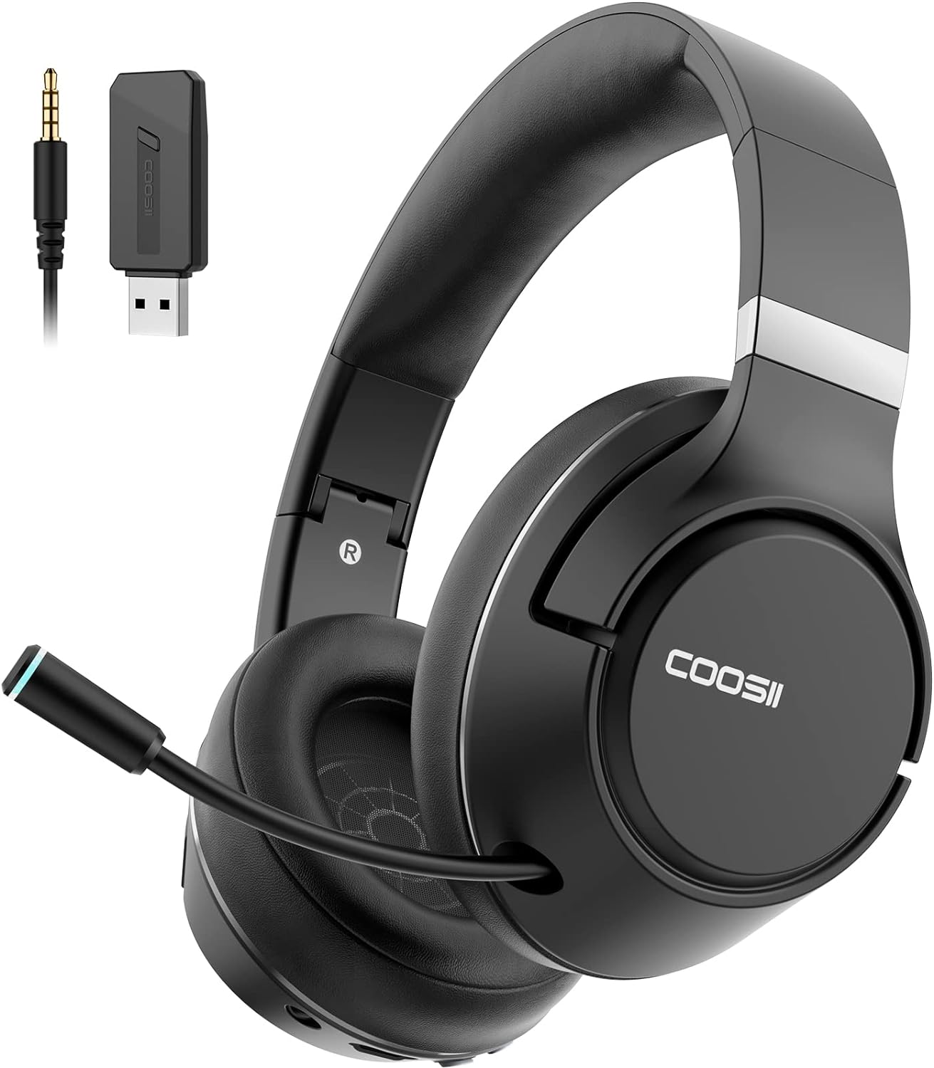 COOSII Bluetooth Headset: 40H Talk Time | Foldable Design