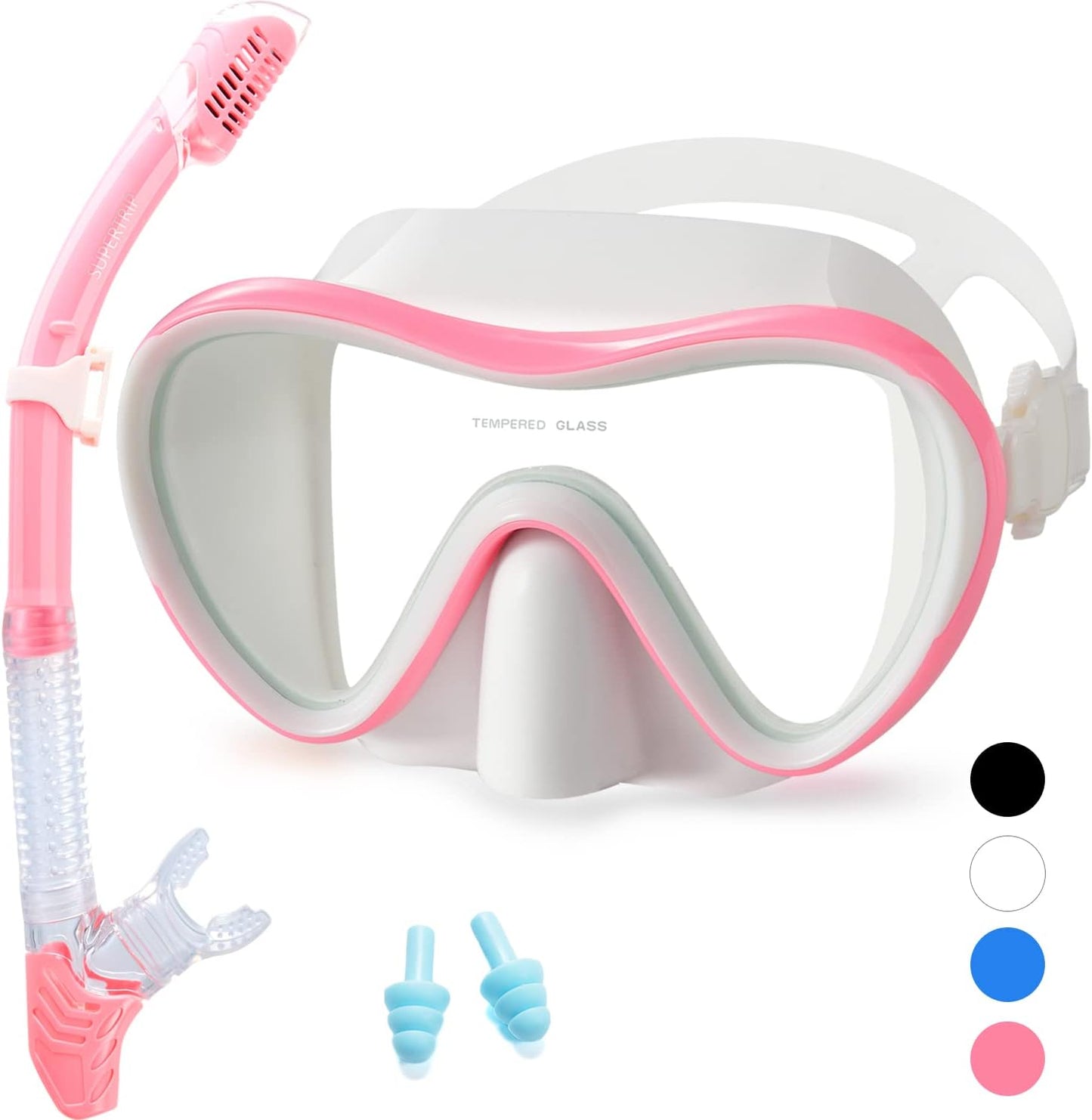 Anti-Fog Tempered Glass Snorkel Set by Supertrip