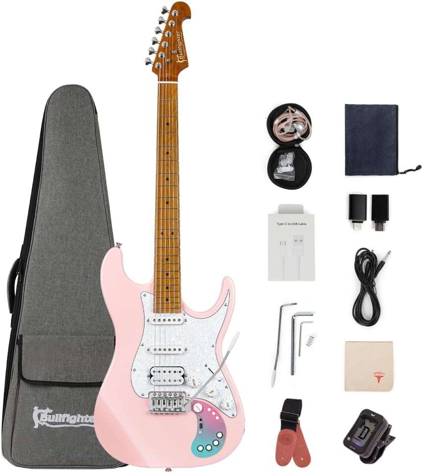 Bullstar Electric Guitar Kit: All-In-One Performance (Pink)
