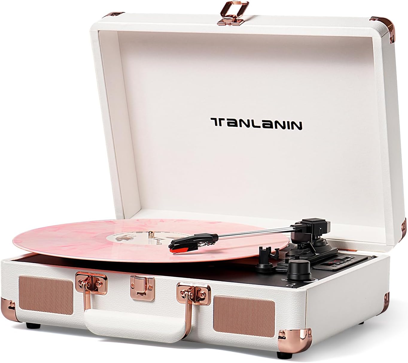 Vinyl Record Player Bluetooth with USB Recording & Vintage Design