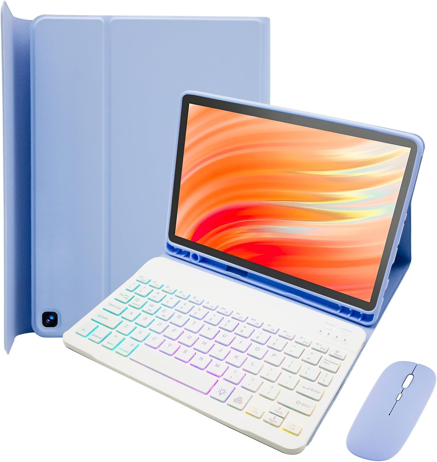 Keyboard Case for Kindle Fire HD 10 with Rainbow Backlight