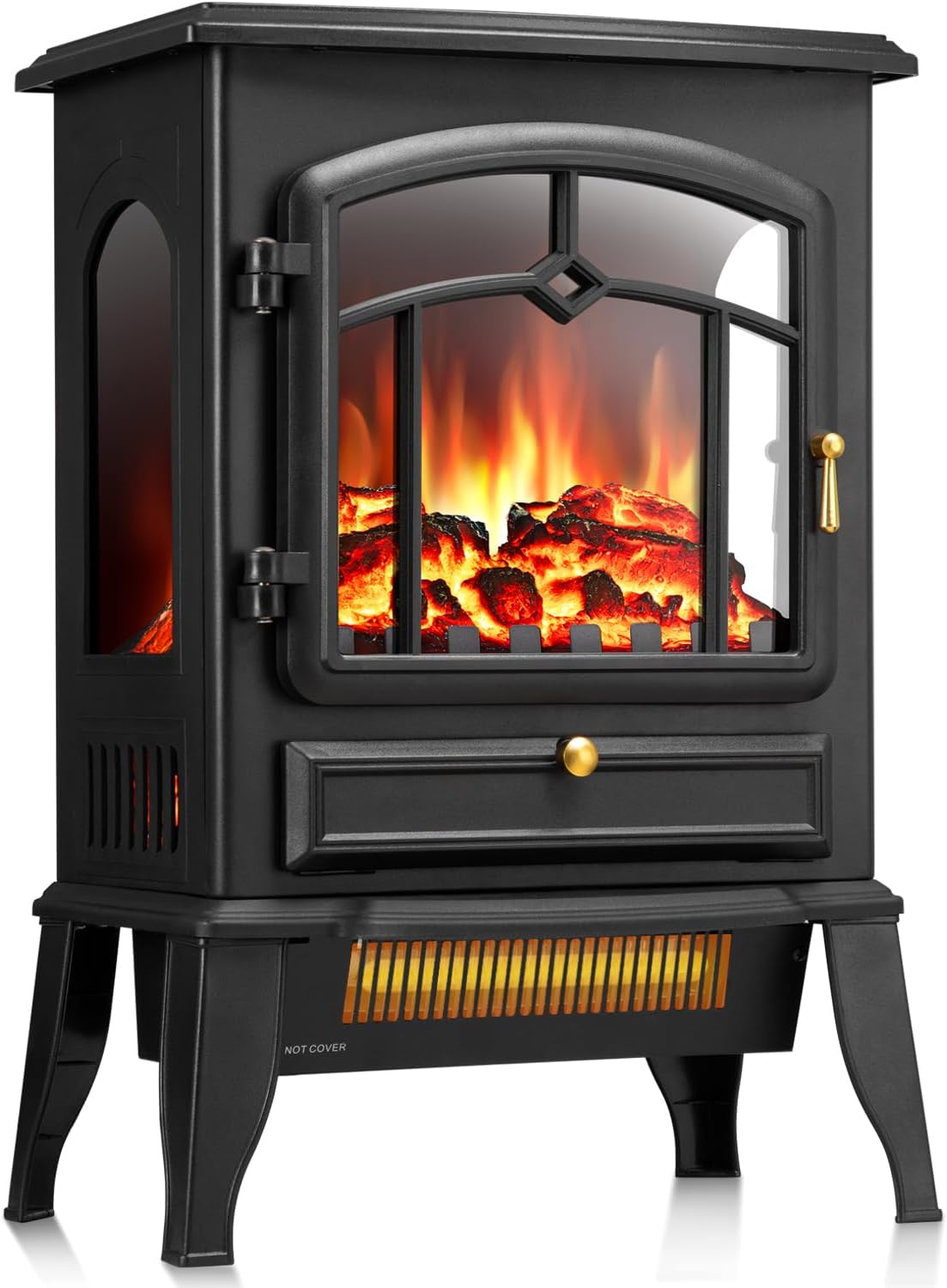 R.W.FLAME 15 Small Fireplace Heater: Realistic Flames, Thermostat Control