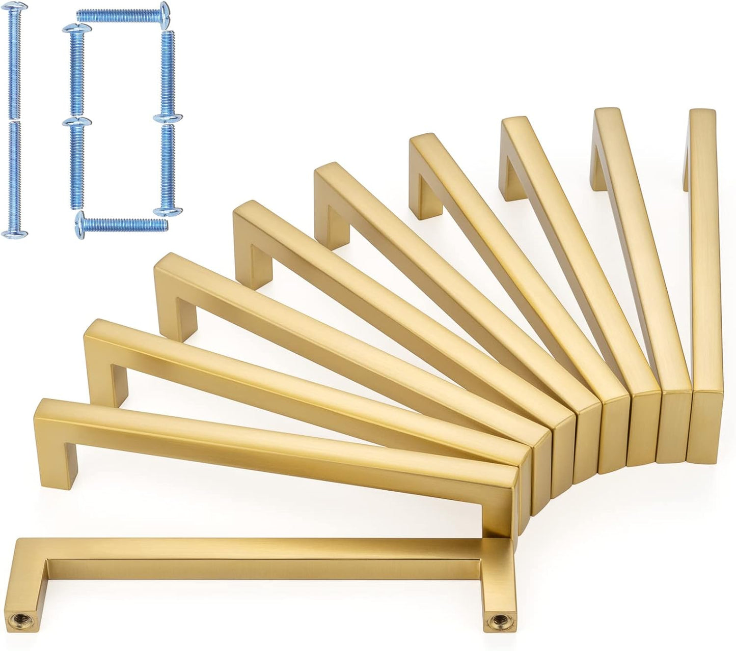 KOOFIZO Solid Square Brushed Gold Kitchen Cabinet Handles Review