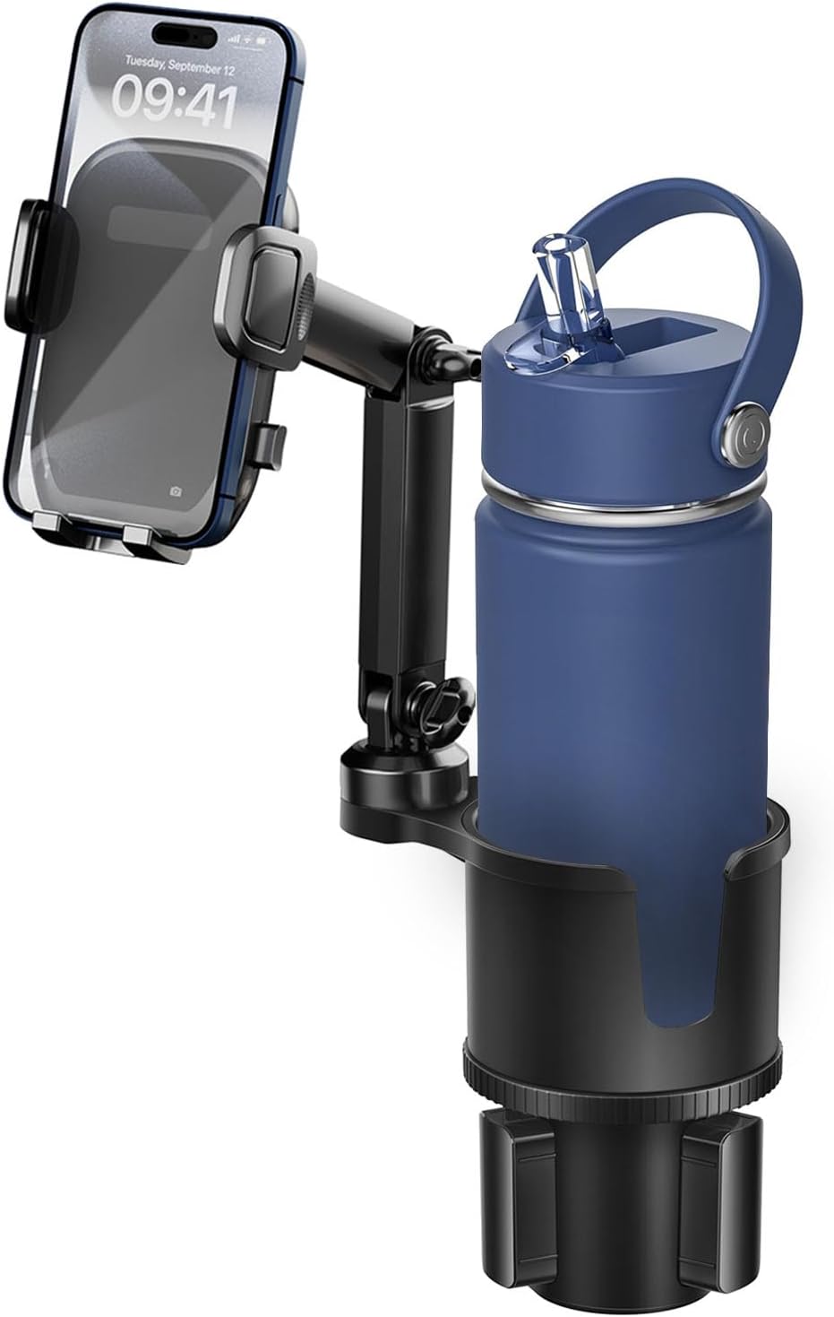 Hands-Free Car Mount: Securely Holds iPhone & Bottle