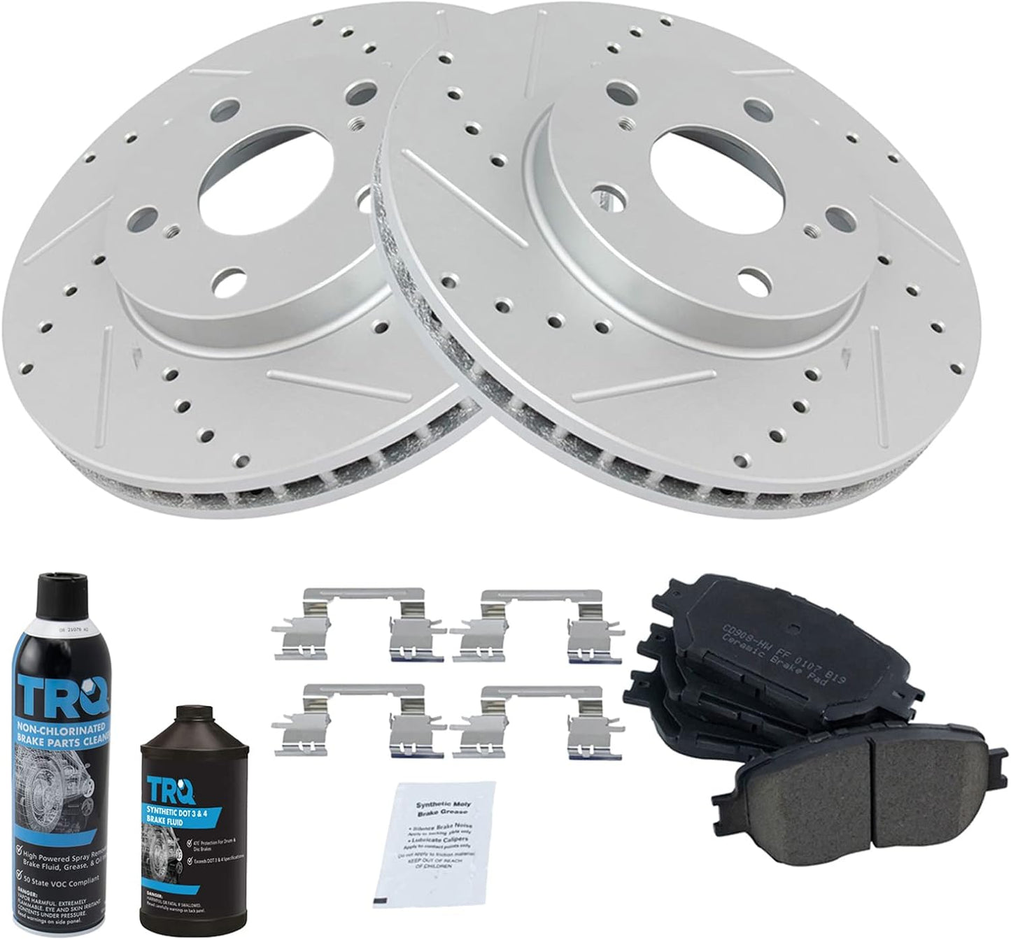 TRQ Front Performance Brake Pad & Rotor Kit for Toyota Camry