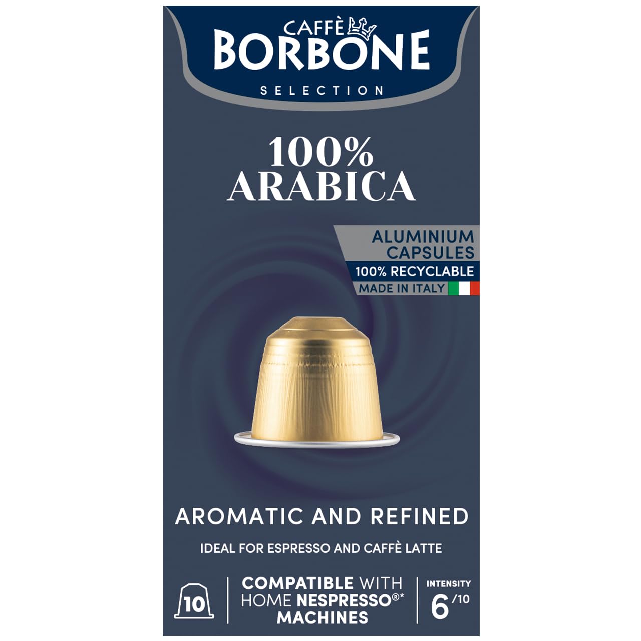 Caffe Borbone Aluminum Coffee Pods for Nespresso Machines, 100 Count