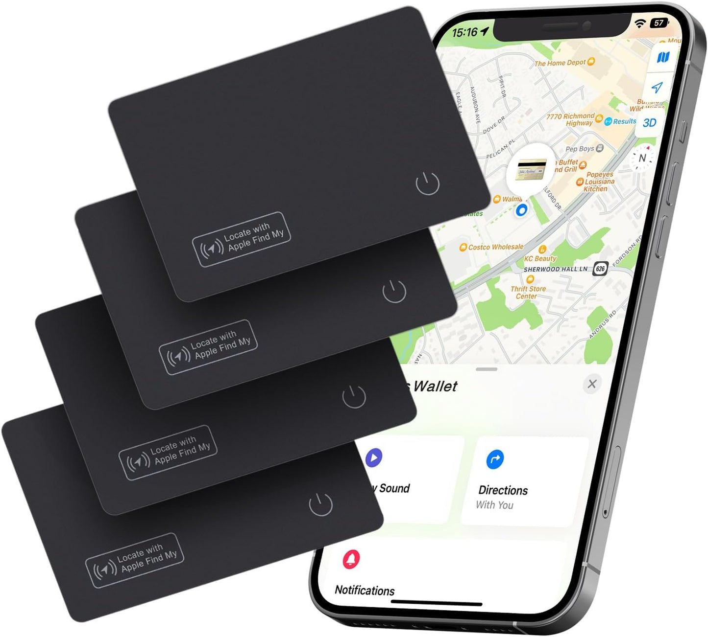 Eelexa Wallet Tracker Card - Rechargeable Thin Finder for iOS