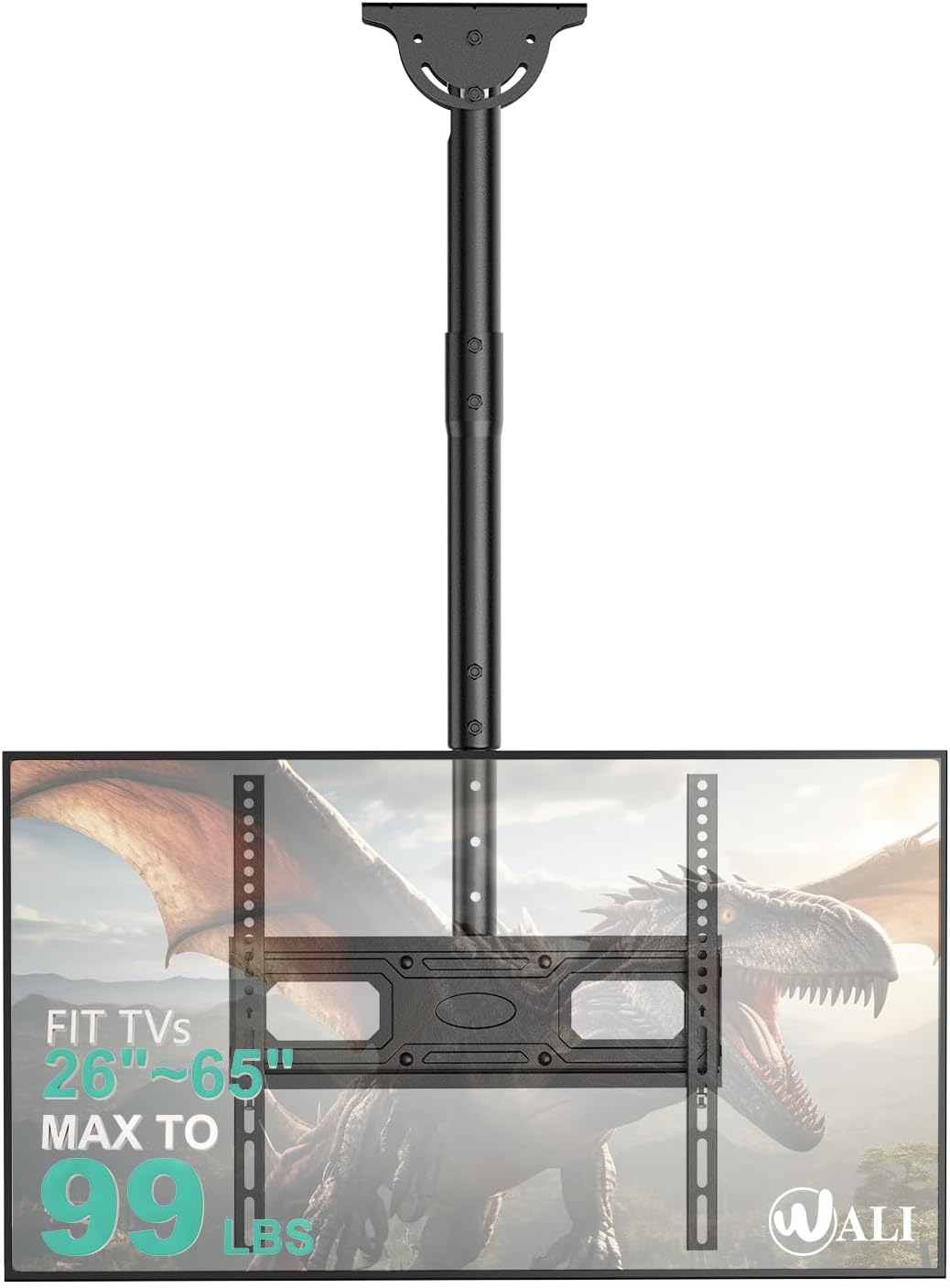 WALI Ceiling TV Mount Long Arm Adjustable Bracket for 26-65 in TVs