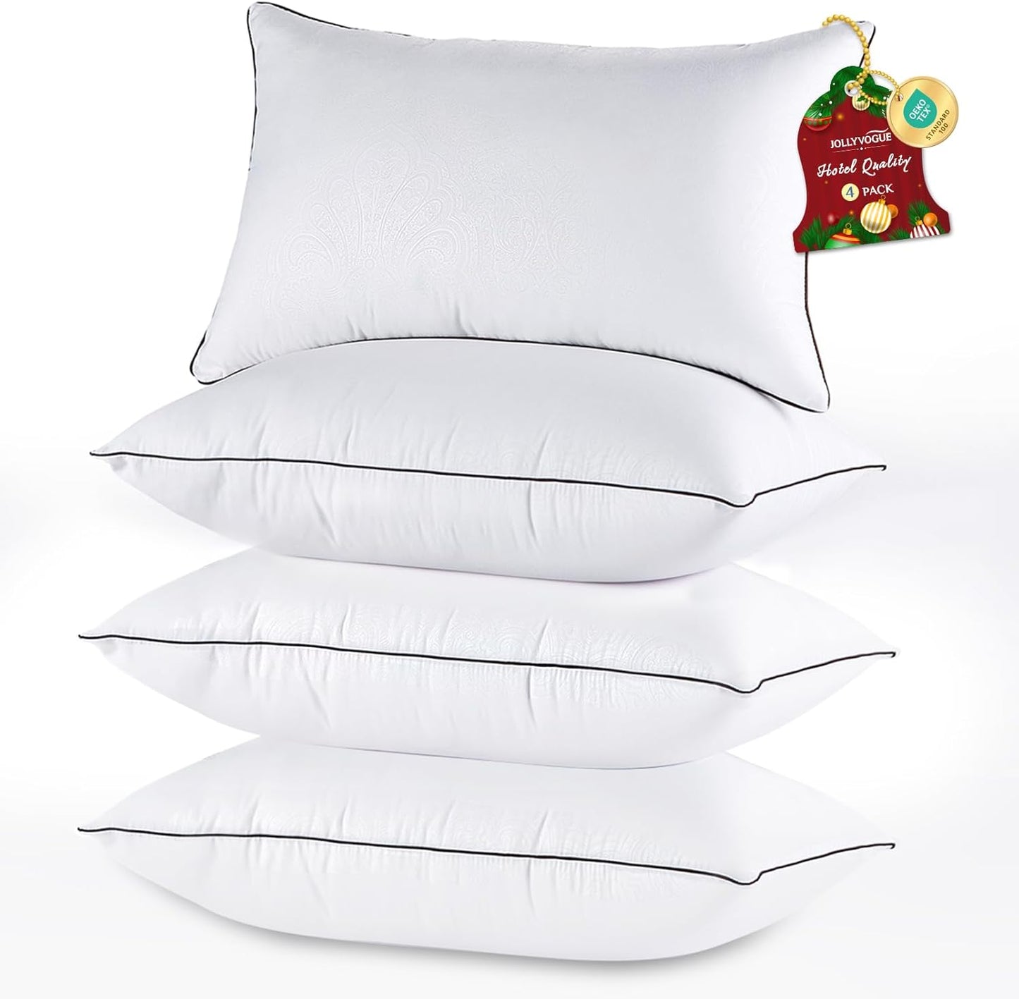 JOLLYVOGUE Bed Pillows Standard Size Set of 4 for Comfort