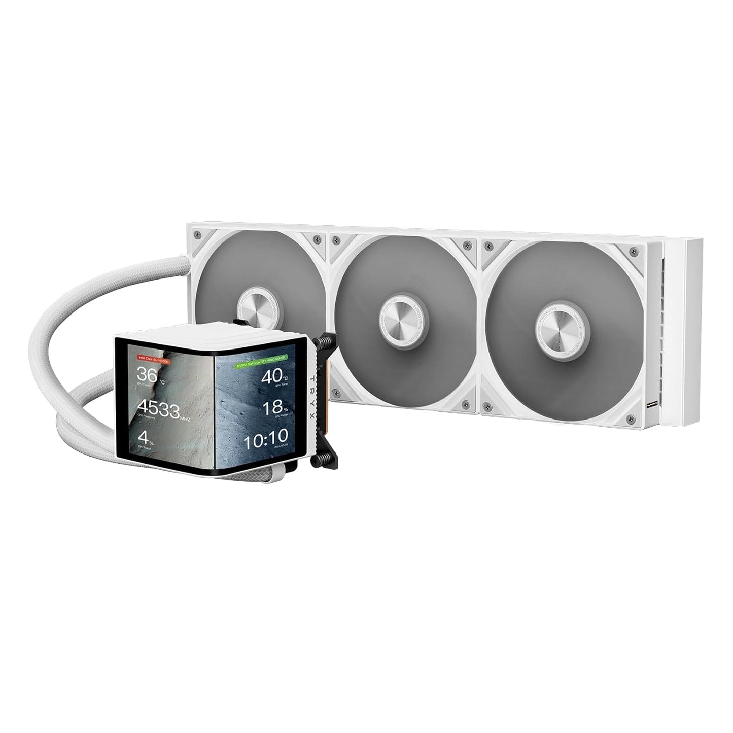 TRYX Panorama 360 White AIO Cooler with 6.67ft' AMOLED Screen