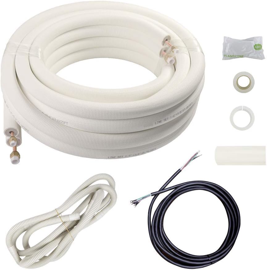 Wostore 25 Ft. Insulated Line Set for Mini Split AC