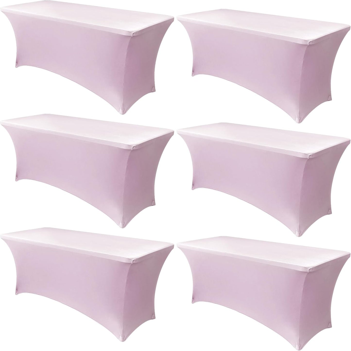 Obstal 6 Pack Stretch Spandex Table Covers for 8 Foot Tables