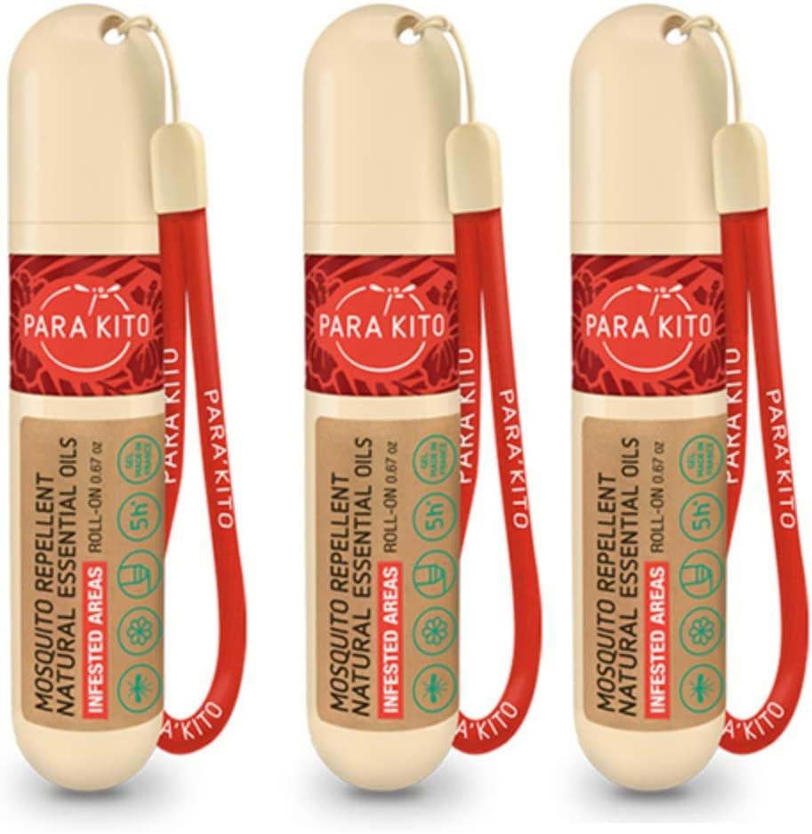 PARAKITO Citronella Roll-on Gel 3 Pack | DEET-Free Mosquito Repellent