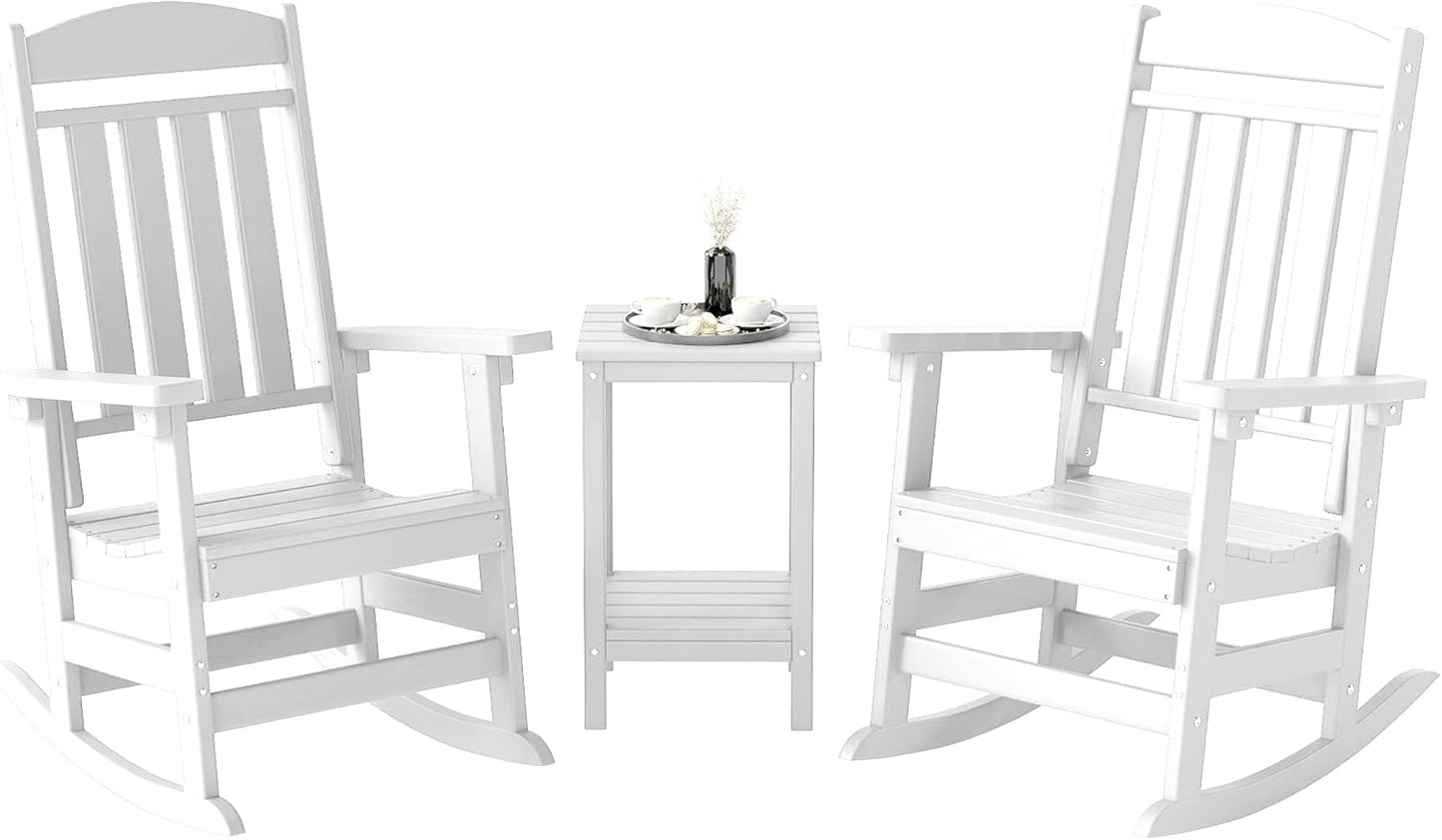 FOOWIN High Back Rocking Chair Set
