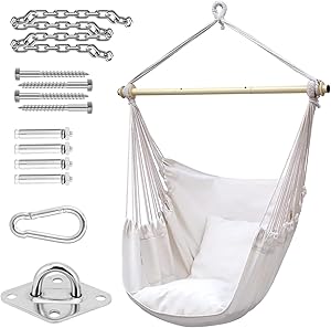Hammock Chair with Hardware Kit: Ohuhu XL Portable Swinging Chair