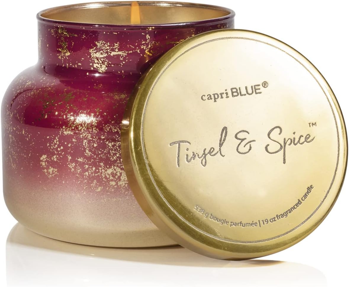 Capri Blue Glimmer Jar Candles - Tinsel & Spice Holiday Scent