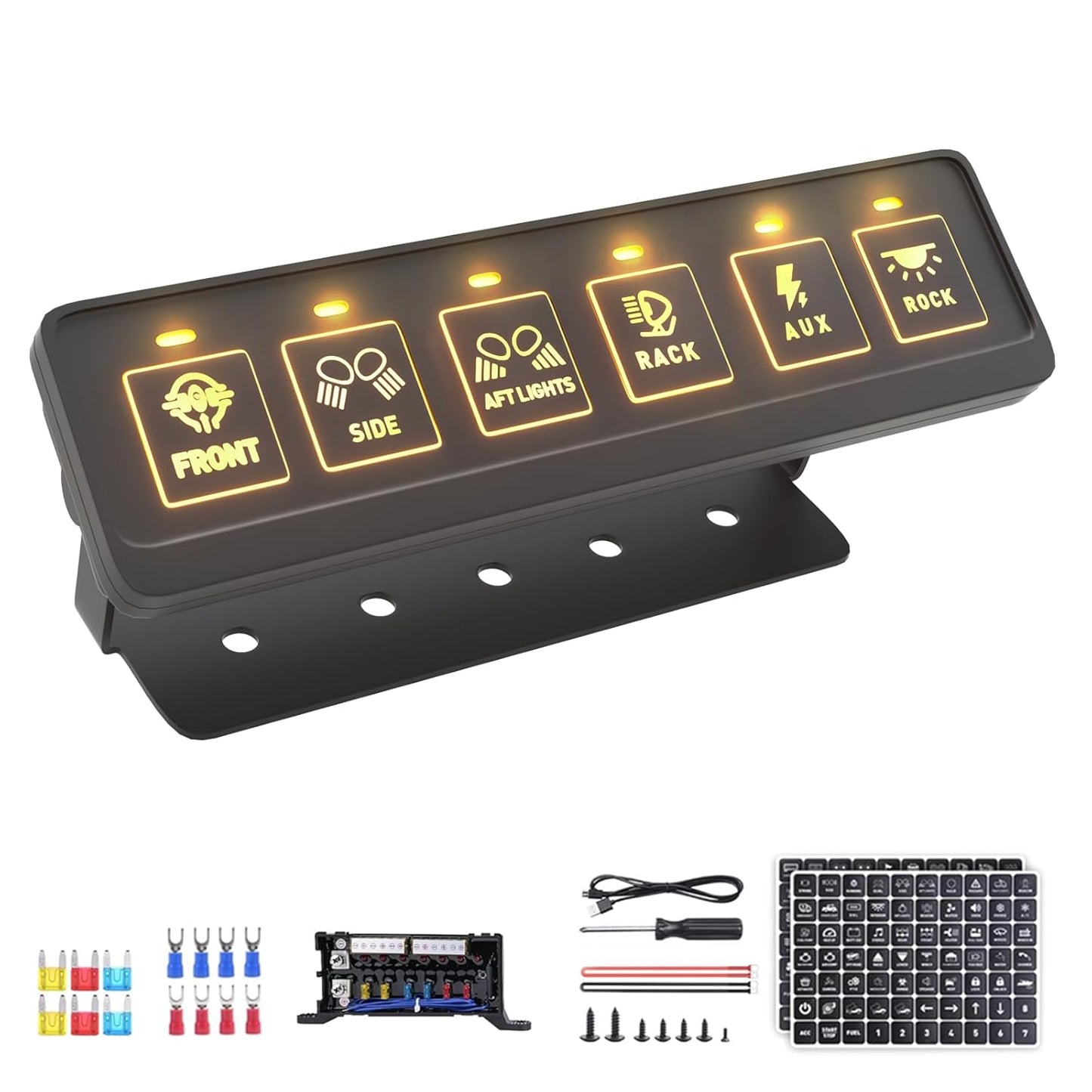 6 Gang Wireless Switch Panel for Offroad Lights - Multifunctional