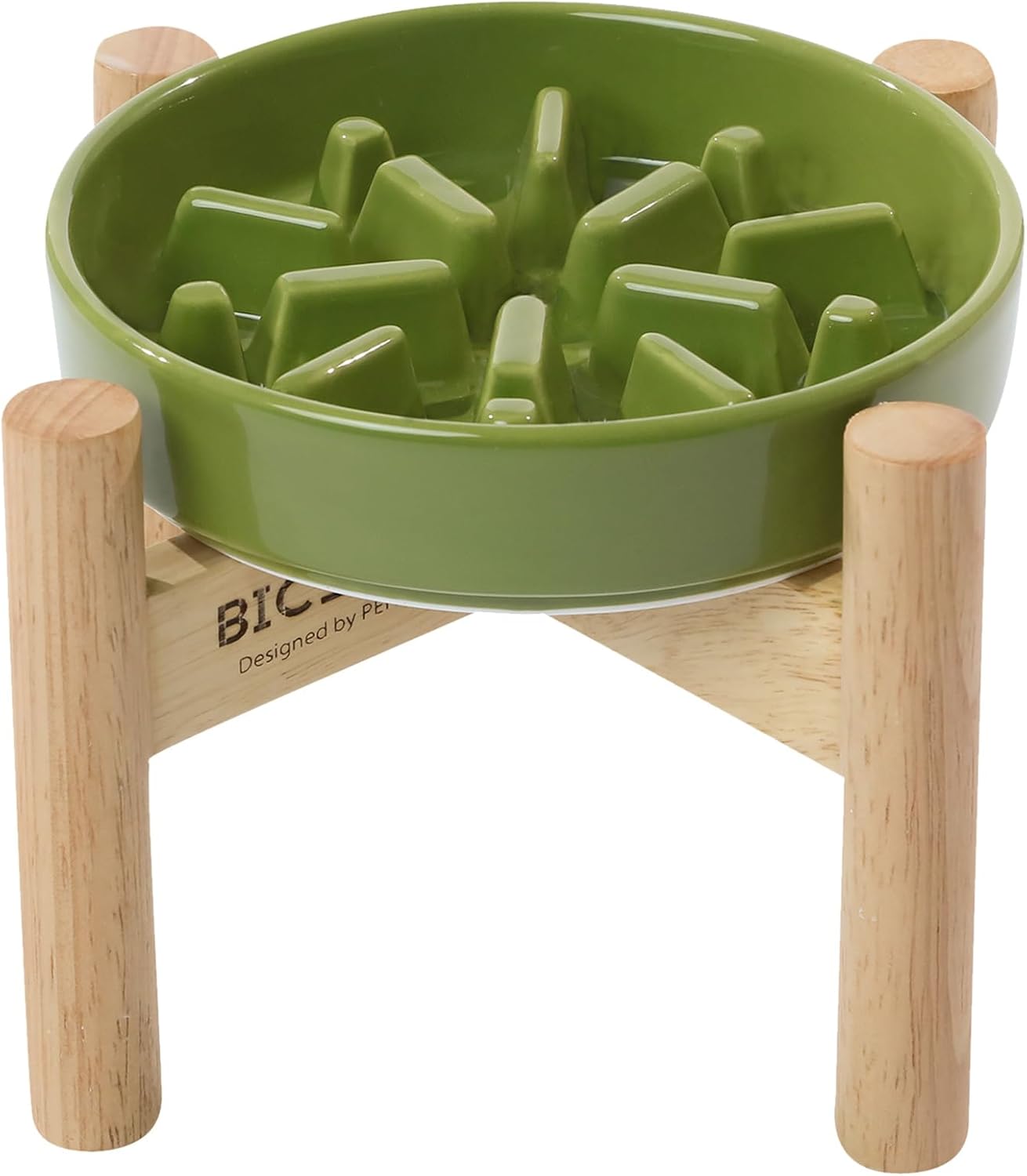 Ceramic Maze Dog Slow Feeder with Non-Slip Silicone Rim
